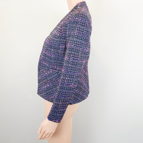 Halogen Tweed Long Sleeve Open Front Blazer Jacket - Picture 2 of 9